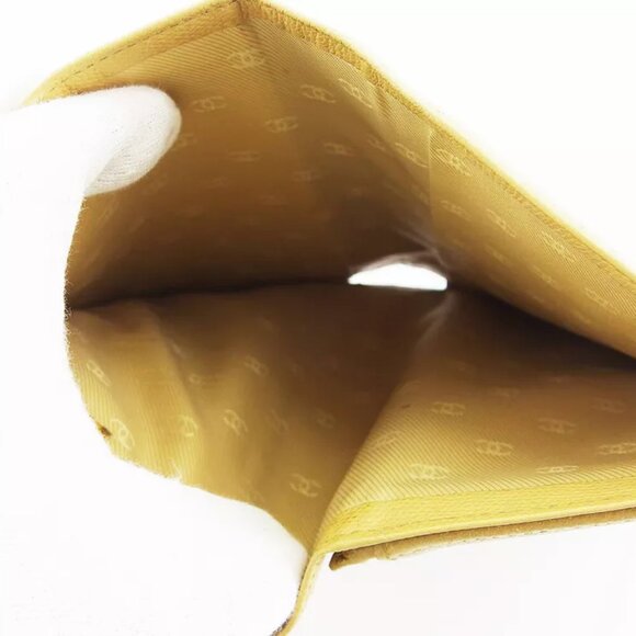 CHANEL wallet here button beige leather Authentic used L3185 - Picture 8 of 9